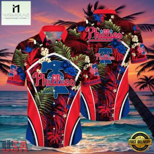 MLB Philadelphia Phillies Flower Tropical Style Hot Trending Hawaiian Button Down Shirt
