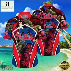 MLB Philadelphia Phillies Flower Tropical Style Hot Trending Hawaiian Button Down Shirt