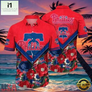 MLB Philadelphia Phillies Nautical Charm Red Floral Aloha Hawaiian Shirt.jpg 1Group