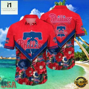 MLB Philadelphia Phillies Nautical Charm Red Floral Aloha Hawaiian Shirt.jpg 1Group