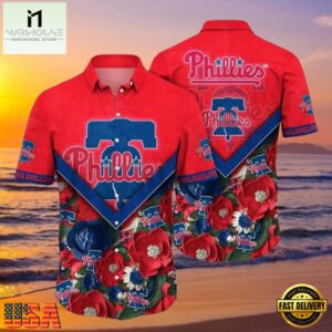 MLB Philadelphia Phillies Nautical Charm Red Floral Aloha Hawaiian Shirt.jpg 1Group