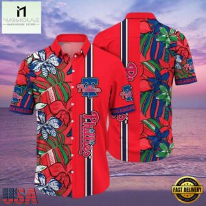 MLB Philadelphia Phillies Red Botanical Bliss Aloha Hawaiian Shirt.jpg 1Group