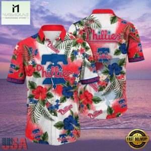 MLB Philadelphia Phillies Red Patriotic Floral Aloha Shirt.jpg 1Group