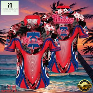 MLB Philadelphia Phillies Red Tropical Hibiscus Fan Aloha Hawaiian Shirt.jpg 1Group