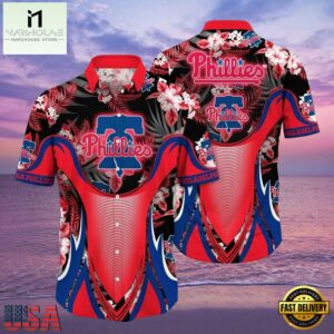 MLB Philadelphia Phillies Red Tropical Hibiscus Fan Aloha Hawaiian Shirt.jpg 1Group