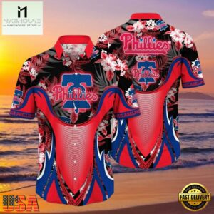MLB Philadelphia Phillies Red Tropical Hibiscus Fan Aloha Hawaiian Shirt.jpg 1Group