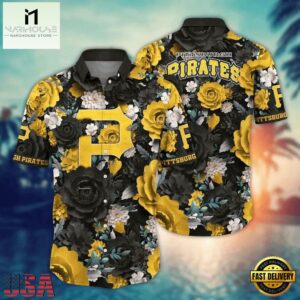 MLB Pittsburgh Pirates Bold Floral Burst Hawaiian Shirt