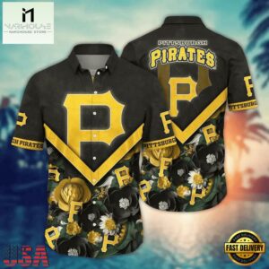 MLB Pittsburgh Pirates Chevron Floral Hawaiian Shirt