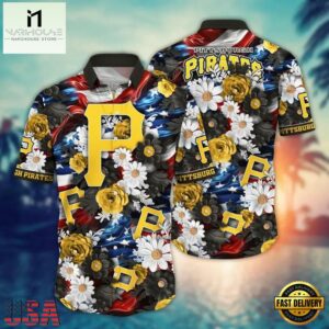 MLB Pittsburgh Pirates Floral Freedom Hawaiian Shirt