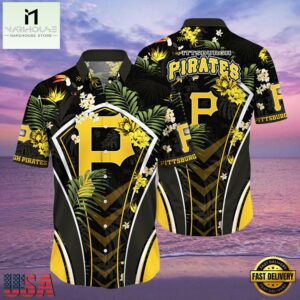 MLB Pittsburgh Pirates Flower Tropical Style Hot Trending Hawaiian Button Down Shirt