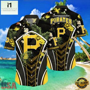 MLB Pittsburgh Pirates Flower Tropical Style Hot Trending Hawaiian Button Down Shirt