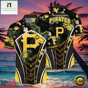 MLB Pittsburgh Pirates Flower Tropical Style Hot Trending Hawaiian Button Down Shirt