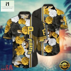 MLB Pittsburgh Pirates Golden Bloom Hawaiian Shirt