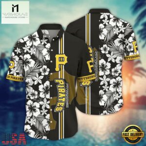 MLB Pittsburgh Pirates Tropical Monochrome Hawaiian Shirt