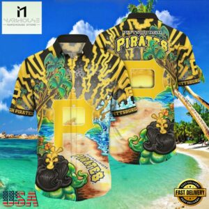 MLB Pittsburgh Pirates Wavefront Hot Summer Aloha Shirt Oceanic Vibes