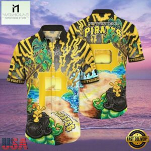 MLB Pittsburgh Pirates Wavefront Hot Summer Aloha Shirt Oceanic Vibes