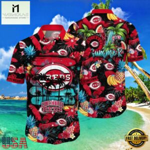 MLB Reds Summer Vibes Tropical Cincinnati Reds Hot Summer Hawaiian Shirt , Hot Summer 2025 Hawaiian Shirts 7 MLB Reds Summer Vibes Tropical Cincinnati Reds Hot Summer Hawaiian Shirt