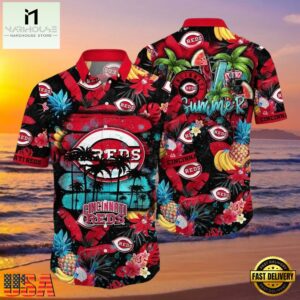 MLB Reds Summer Vibes Tropical Cincinnati Reds Hot Summer Hawaiian Shirt , Hot Summer 2025 Hawaiian Shirts 6 MLB Reds Summer Vibes Tropical Cincinnati Reds Hot Summer Hawaiian Shirt