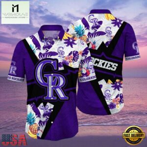 MLB Rockies Purple Passion Fruit And Floral Hot Summer Aloha Shirt