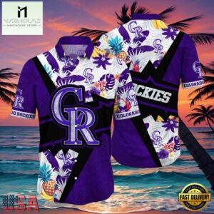 MLB Rockies Purple Passion Fruit And Floral Hot Summer Aloha Shirt