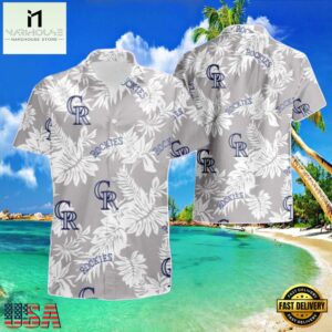 MLB Rockies Silver Leaf Elegance Hot Summer Aloha Shirt , Hot Summer 2025 Hawaiian Shirts 7 MLB Rockies Silver Leaf Elegance Hot Summer Aloha Shirt