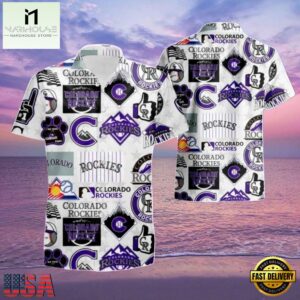 MLB Rockies Team Icons Monochrome Hot Summer Hawaiian Shirt