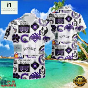 MLB Rockies Team Icons Monochrome Hot Summer Hawaiian Shirt