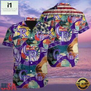 MLB Rockies Vibrant Tropical Mix Hot Summer Hawaiian Shirt