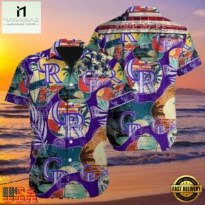 MLB Rockies Vibrant Tropical Mix Hot Summer Hawaiian Shirt