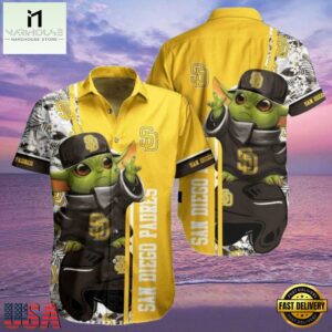 MLB San Diego Padres Aloha Hawaiian Shirt With Baby Yoda And Tropical Flowers.jpg 1Group