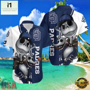 MLB San Diego Padres Aloha Hawaiian Shirt With Jack Skellington And Zero Graphic New Design 7 MLB San Diego Padres Aloha Hawaiian Shirt With Jack Skellington And Zero Graphic.jpg 1Group
