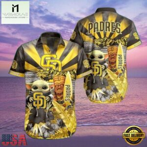 MLB San Diego Padres Baby Yoda's Tiki Paradise Aloha Hawaiian Shirt.jpg 1Group