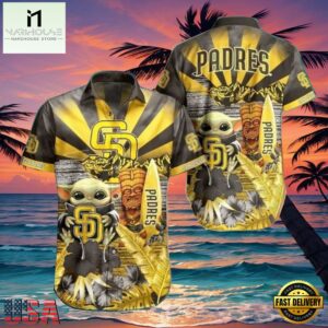 MLB San Diego Padres Baby Yoda's Tiki Paradise Aloha Hawaiian Shirt.jpg 1Group