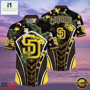 MLB San Diego Padres Flower Tropical Style Hot Trending Hawaiian Button Down Shirt