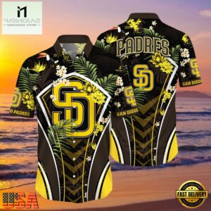 MLB San Diego Padres Flower Tropical Style Hot Trending Hawaiian Button Down Shirt