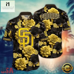 MLB San Diego Padres Golden Rose Hawaiian Shirt