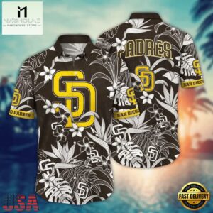 MLB San Diego Padres Monochrome Oasis Hawaiian Shirt