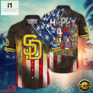 MLB San Diego Padres Stars And Stripes Celebration Hawaiian Shirt