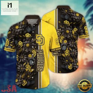 MLB San Diego Padres Sunset Stripes Hawaiian Shirt