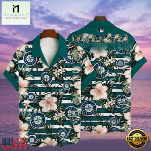 MLB Seattle Mariners Flower Tropical Style Hot Trending Hawaiian Button Down Shirt