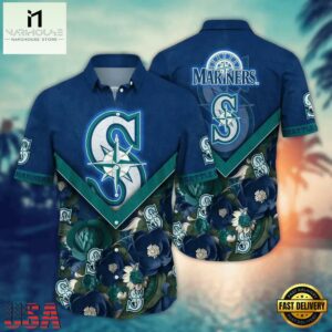 MLB Seattle Mariners Sunset Palms Hawaiian Shirt