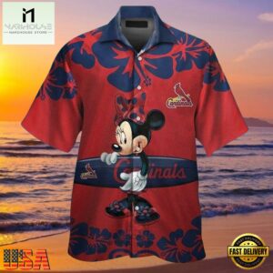 MLB St. Louis Cardinals Aloha Shirt Featuring Minnie Mouse And Surfboard.jpg 1Group