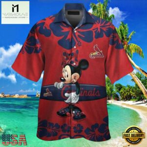 MLB St. Louis Cardinals Aloha Shirt Featuring Minnie Mouse And Surfboard.jpg 1Group