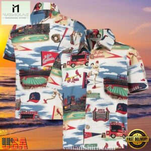 MLB St. Louis Cardinals Stadium Graphic Aloha Hawaiian Shirt.jpg 1Group