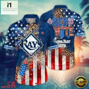 MLB Tampa Bay Rays 4th of July Hawaiian Shirt for Patriotic Baseball Fans