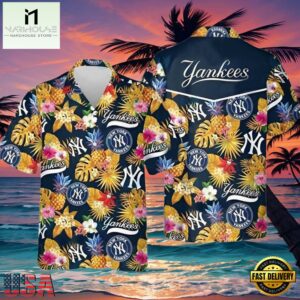 MLB Tropical Floral New York Yankees Aloha Hawaiian Shirt