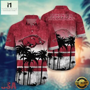 NCAA Arkansas Razorbacks Palm Tree Tropical Summer Beach Hawaiian Shirt