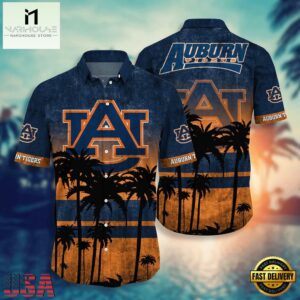 NCAA Auburn Tigers Palm Tree Tropical Summer Beach Hawaiian Shirt
