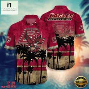 NCAA Boston College Eagles Palm Tree Tropical Summer Beach Hawaiian Shirt