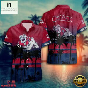 NCAA Fresno State Bulldogs Palm Tree Tropical Summer Beach Hawaiian Shirt